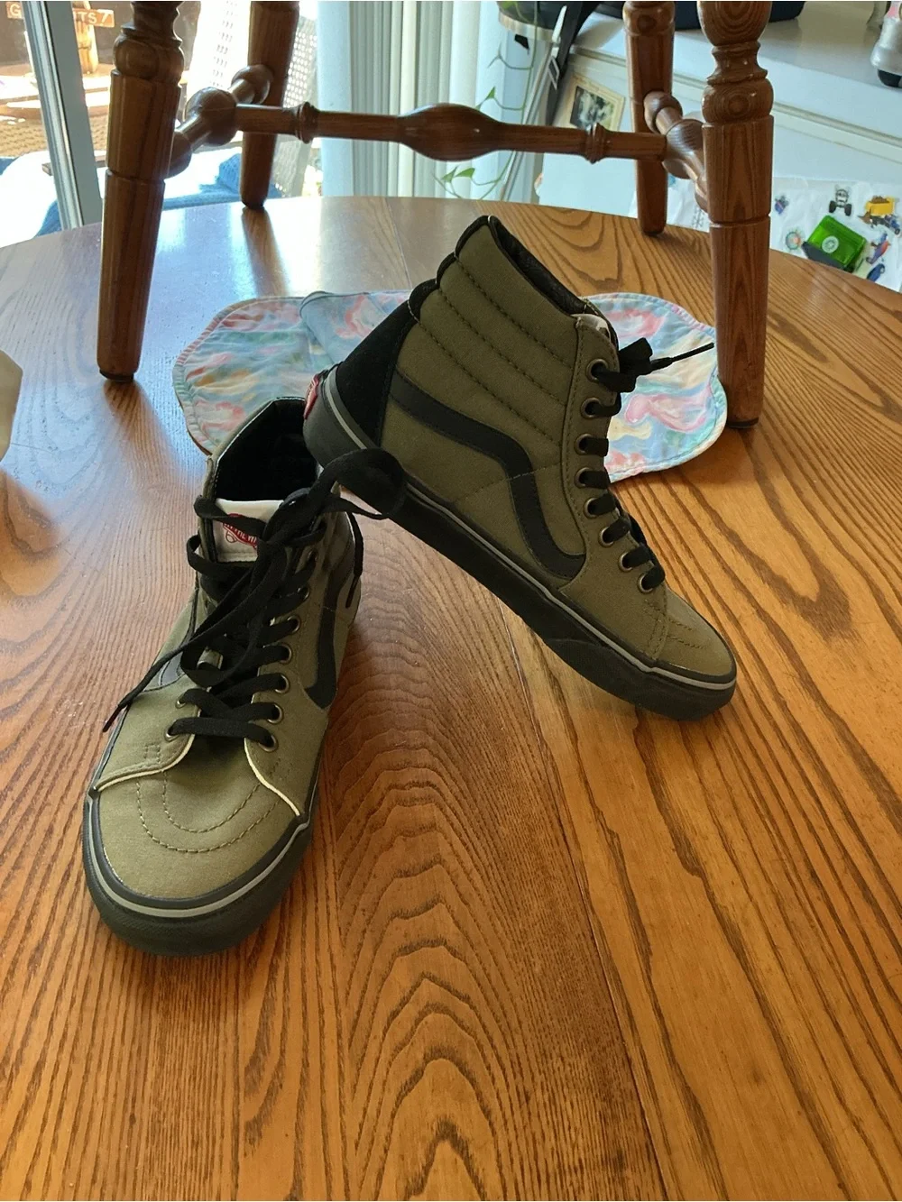 Vans  High-Top Sneakers in Olive Green and Black